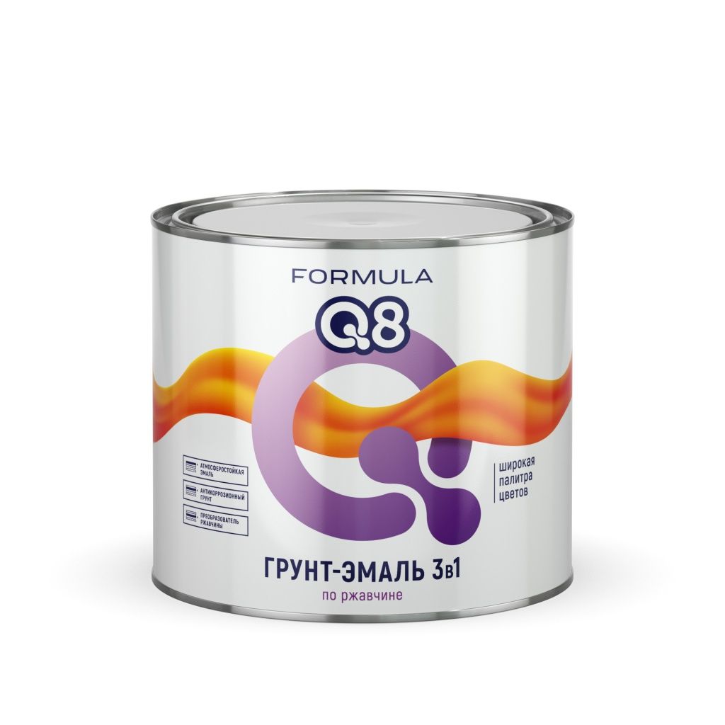 ГРУНТ-ЭМАЛЬ по ржавчине FORMULA Q8 Черная 1,9л/6