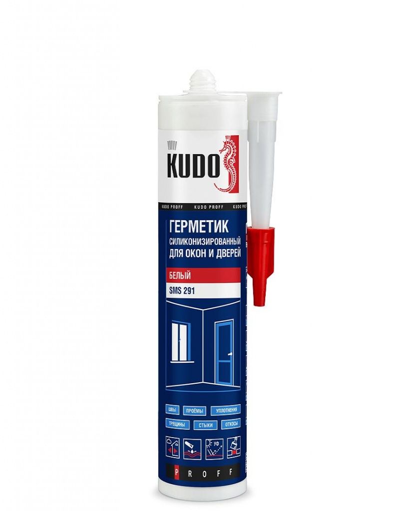 Герметик KUDO SMS-291 cиликонизированный для окон и дверей  белый 280ml\12