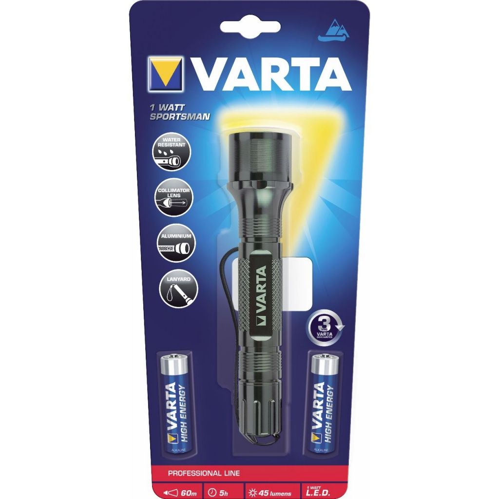 Фонарь Varta 18626 LED1 WATT45 lum SPORTSMAN+2LR6