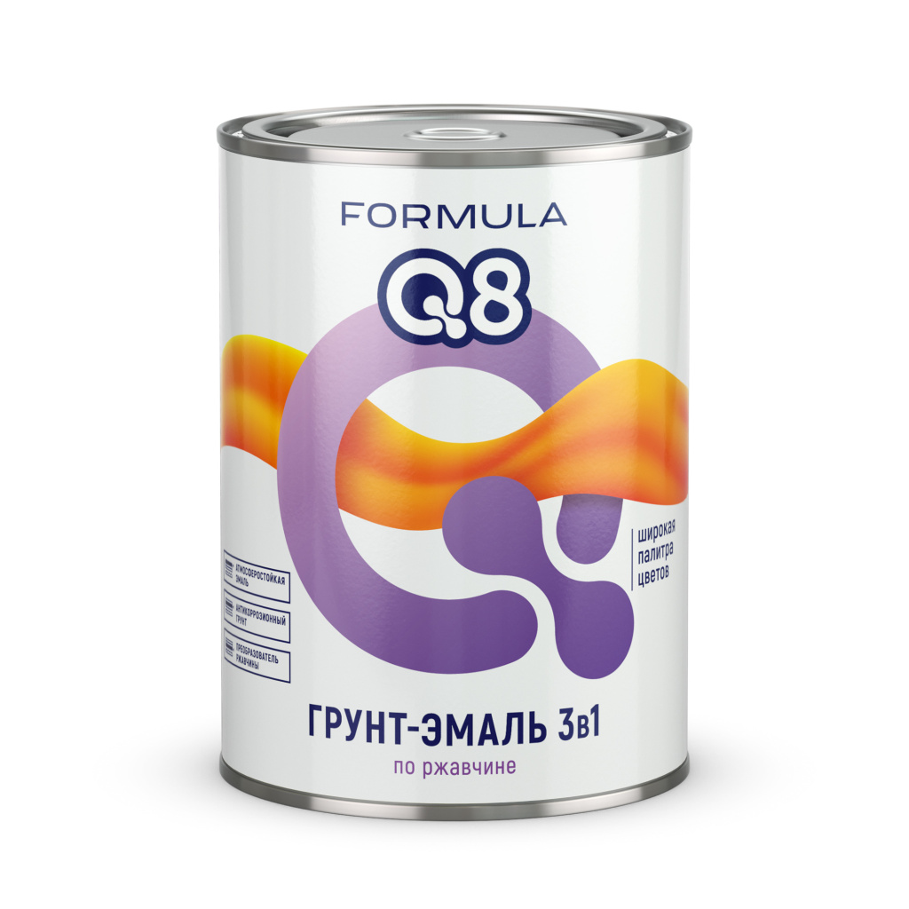 ГРУНТ-ЭМАЛЬ по ржавчине FORMULA Q8 Кр-кор 0,9л/14