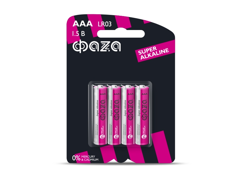 Эл-т питания LR03 ФАZA Super Alkalin BL-4 LR03SA-B4  /48/576/