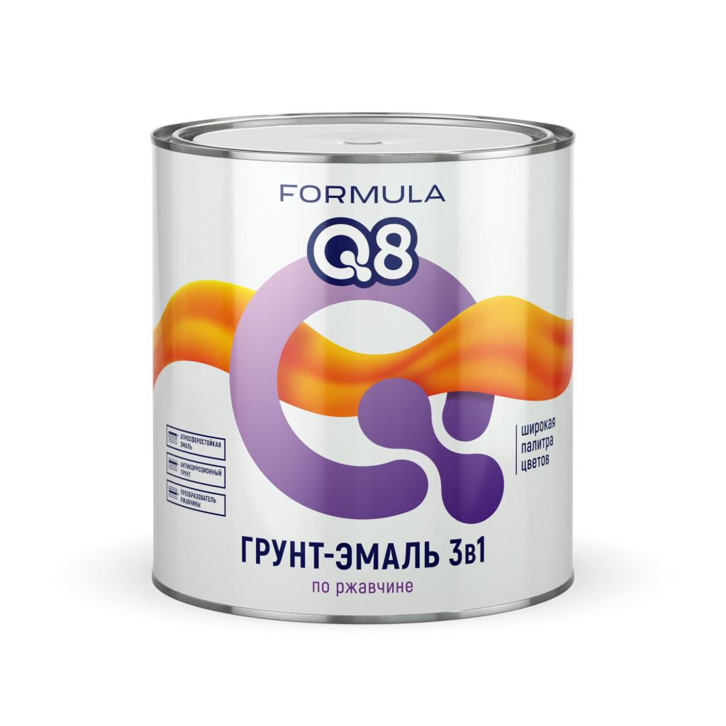 ГРУНТ-ЭМАЛЬ по ржавчине FORMULA Q8 Серая 10л/6