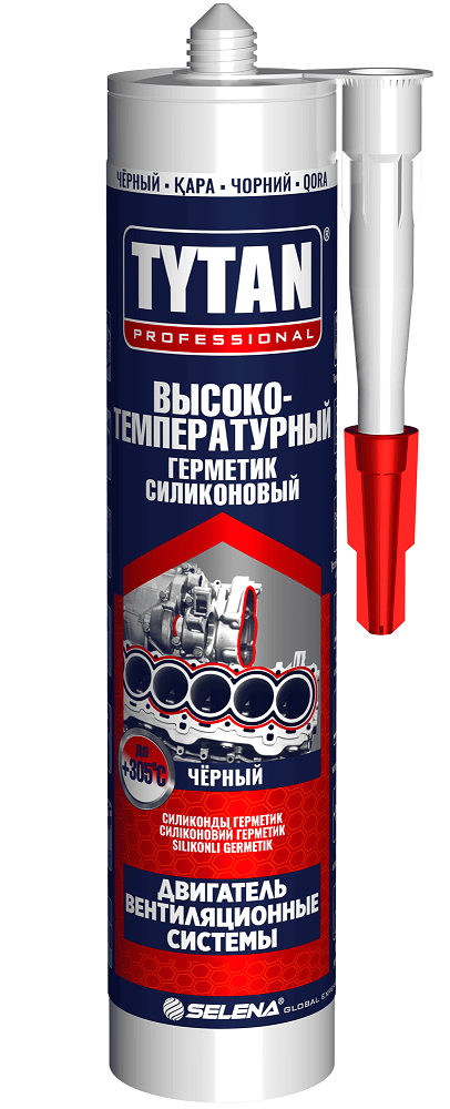 Герметик Tytan Professional силикон высокотемпературный +305°С черный 280 мл/12