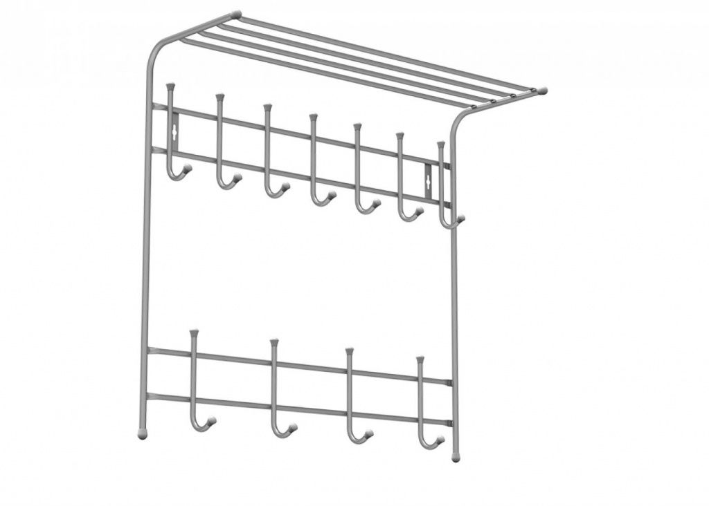 Вешалка  2-х  ярусн  с полкой  ВПТ11 серебряный/5