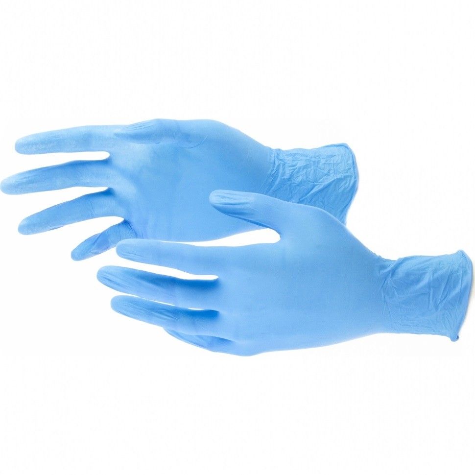 Перчатки нитриловые размер  XL голубые по 100 в уп