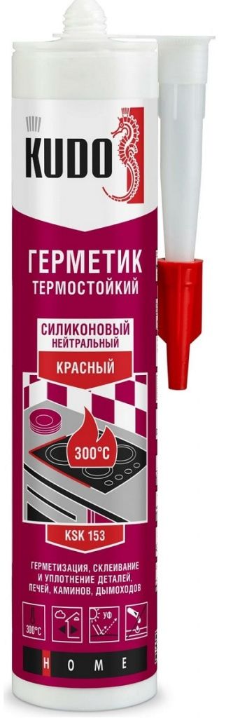 Герметик KUDO KSK-153 высокотемпературный 300/красный 280ml\18