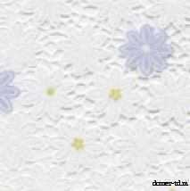 Клеенка Easy Lace ажурная ПВХ 1.32*22м YL- 062С белая с синим цветком