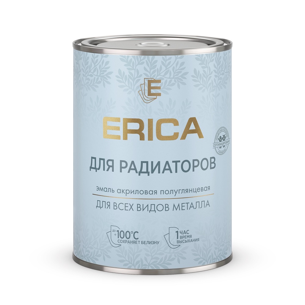 Эмаль акриловая БЕЛАЯ Erica ДЛЯ РАДИАТОРОВ 1,8 кг/6