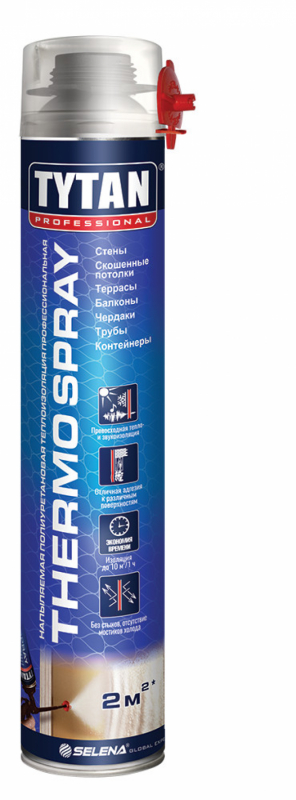 Теплоизоляция напыляем  Tytan Profe THERMOSPRAY 870мл/12