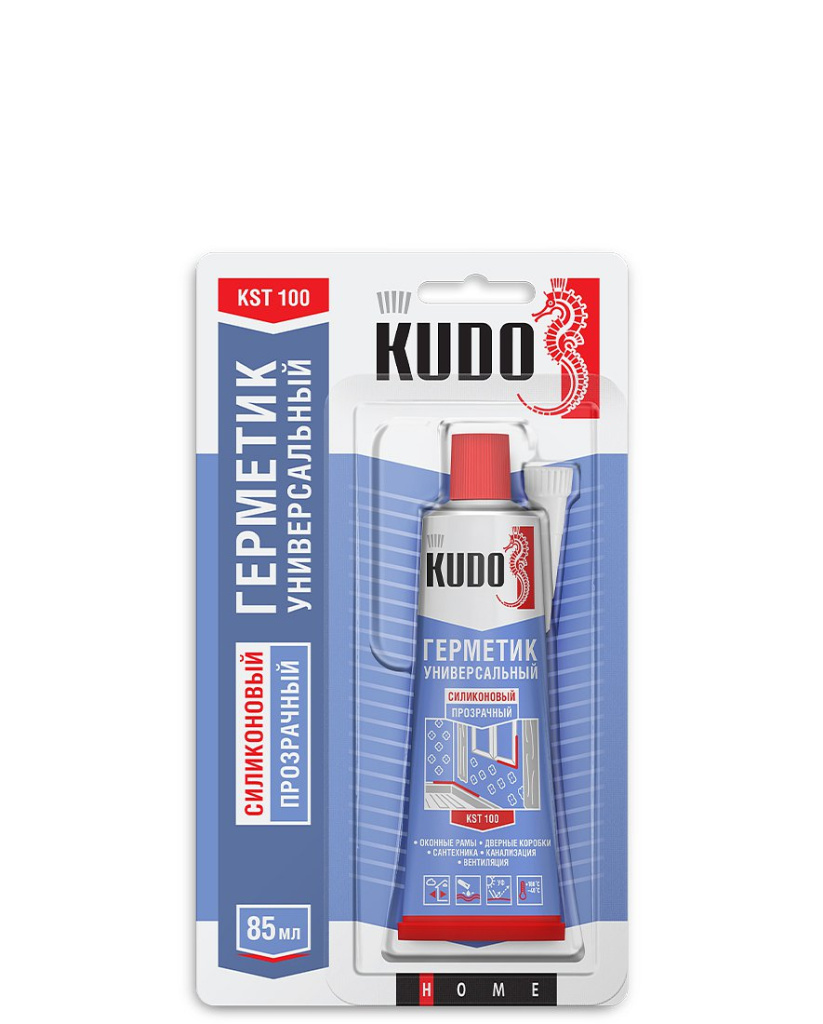 Герметик KUDO KST-100 силик универ/прозрачный 85ml тюбик\24 шт