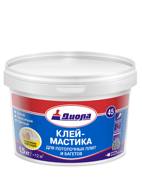 Клей-мастика д/пот плит Д-45 ф 1,5 кг е/ведр по 12