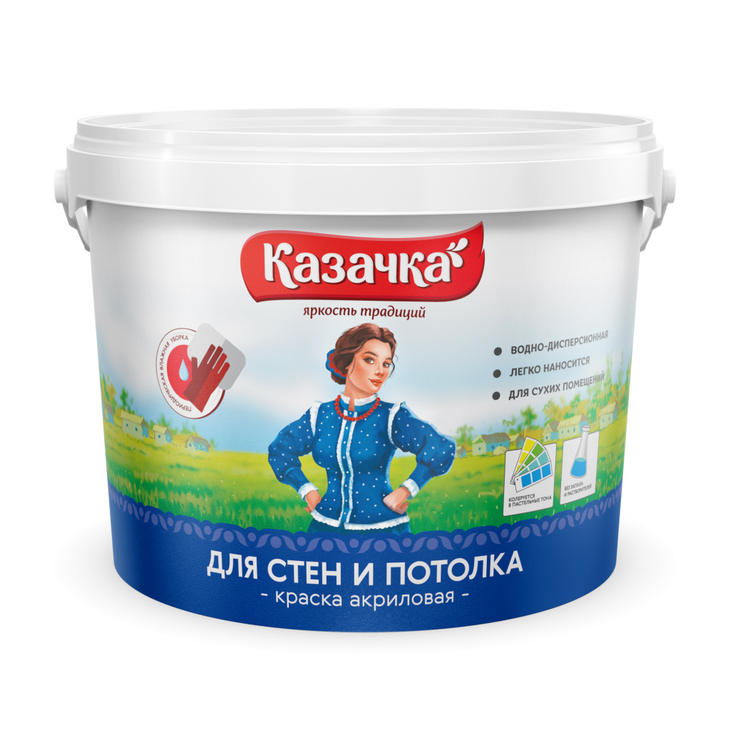 В/д краска КАЗАЧКА интерьерная( W3)  В/д краска КАЗАЧКА интерьерная( W3)  13кг
