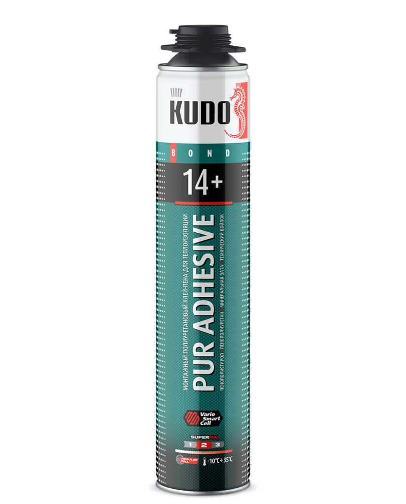 Клей-пена KUDO монтаж проф PROFF 14+APS всесез. 1/12