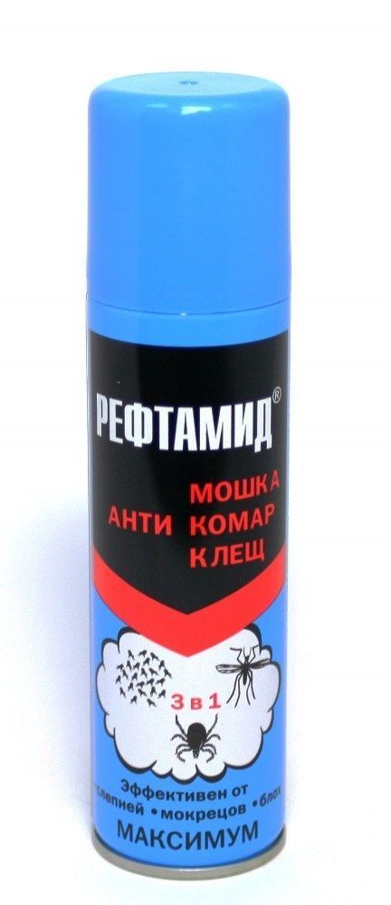 Рефтамид  Максимум 3в1 (мошка,комар,клещ)синий 145мл/24