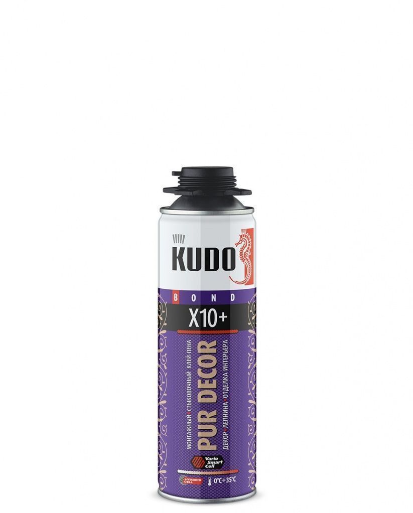 Клей-пена KUDO монтаж PUR DECOR X10+ 650мл/12 KUPP06B10HC