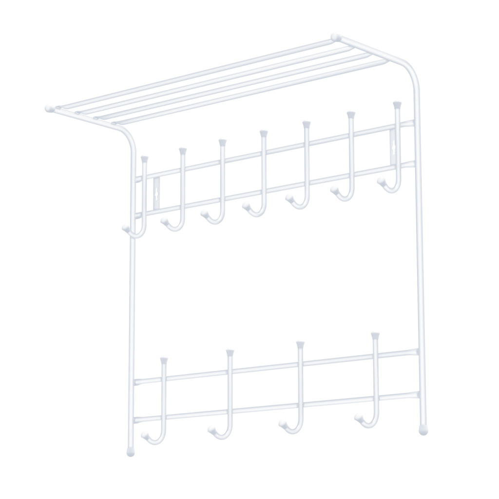 Вешалка  2-х  ярусн  с полкой  ВПТ11 белый матовый/5