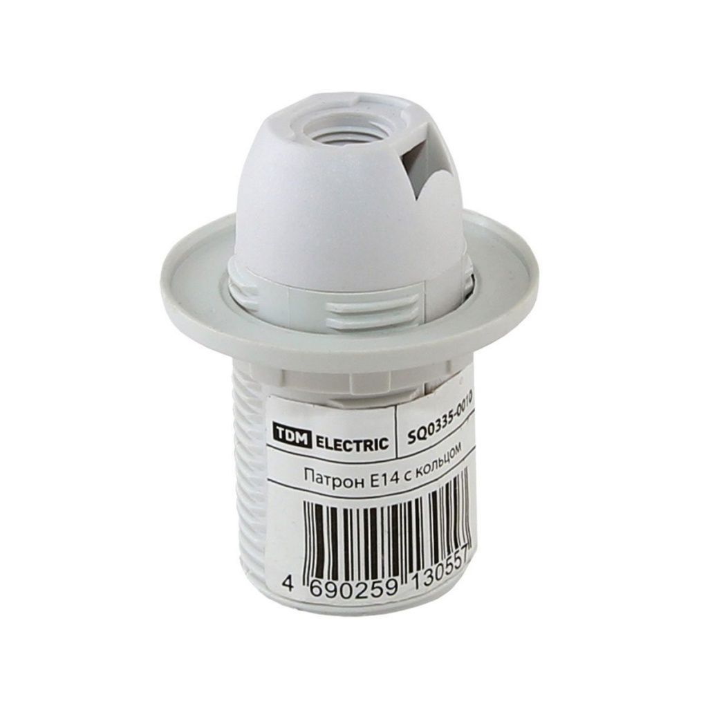 Патрон Е14 c кольцом термост пластик белый/50/200 SQ0335-0010