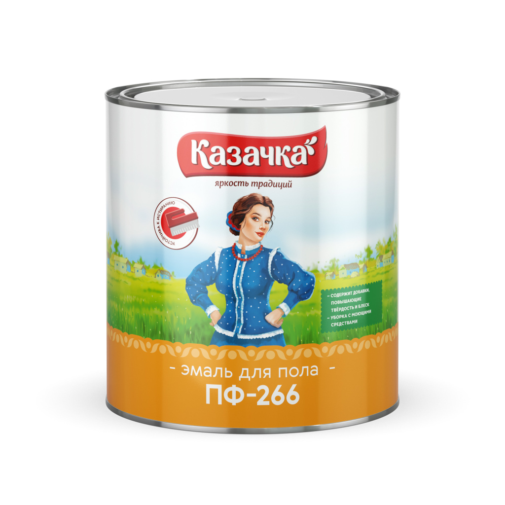 Эмаль ПФ-266 КАЗАЧКА ж/кор.2,8кг /6/