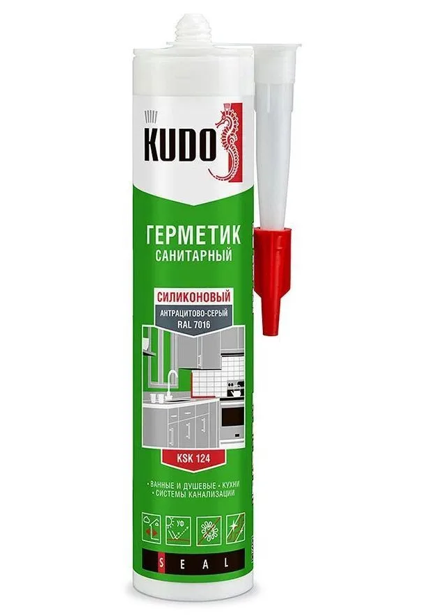 Герметик KUDO KSK-124 силик. санитарный антрацитовый серый 280ml\12 KUSSIL280S-4
