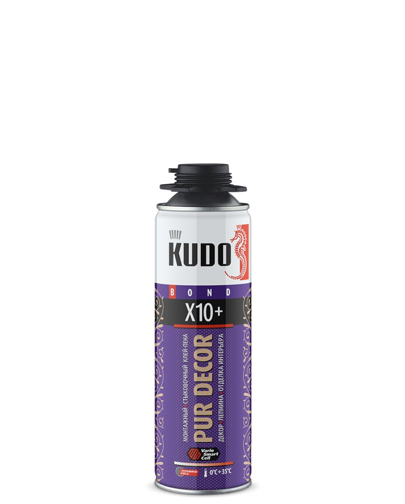 Клей-пена KUDO монтаж PUR DECOR X10+ 650мл/12 KUPP06B10HC