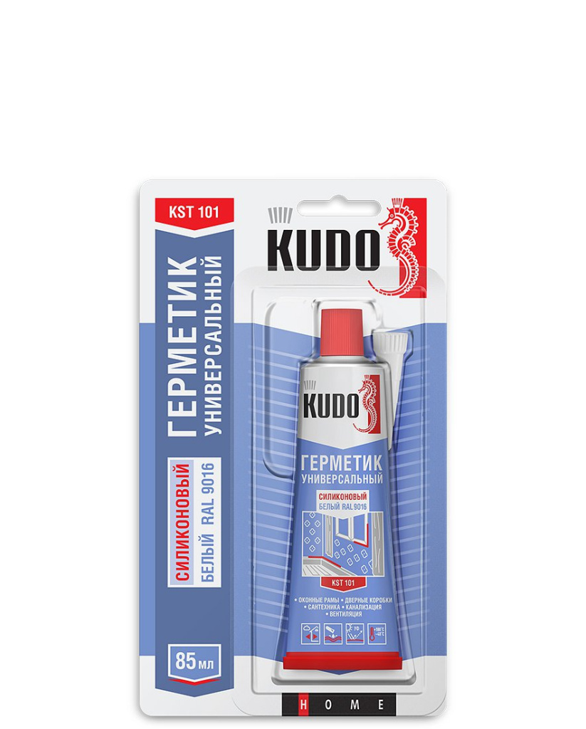 Герметик KUDO KST-101 силик универ/белый 85ml тюбик\24 шт