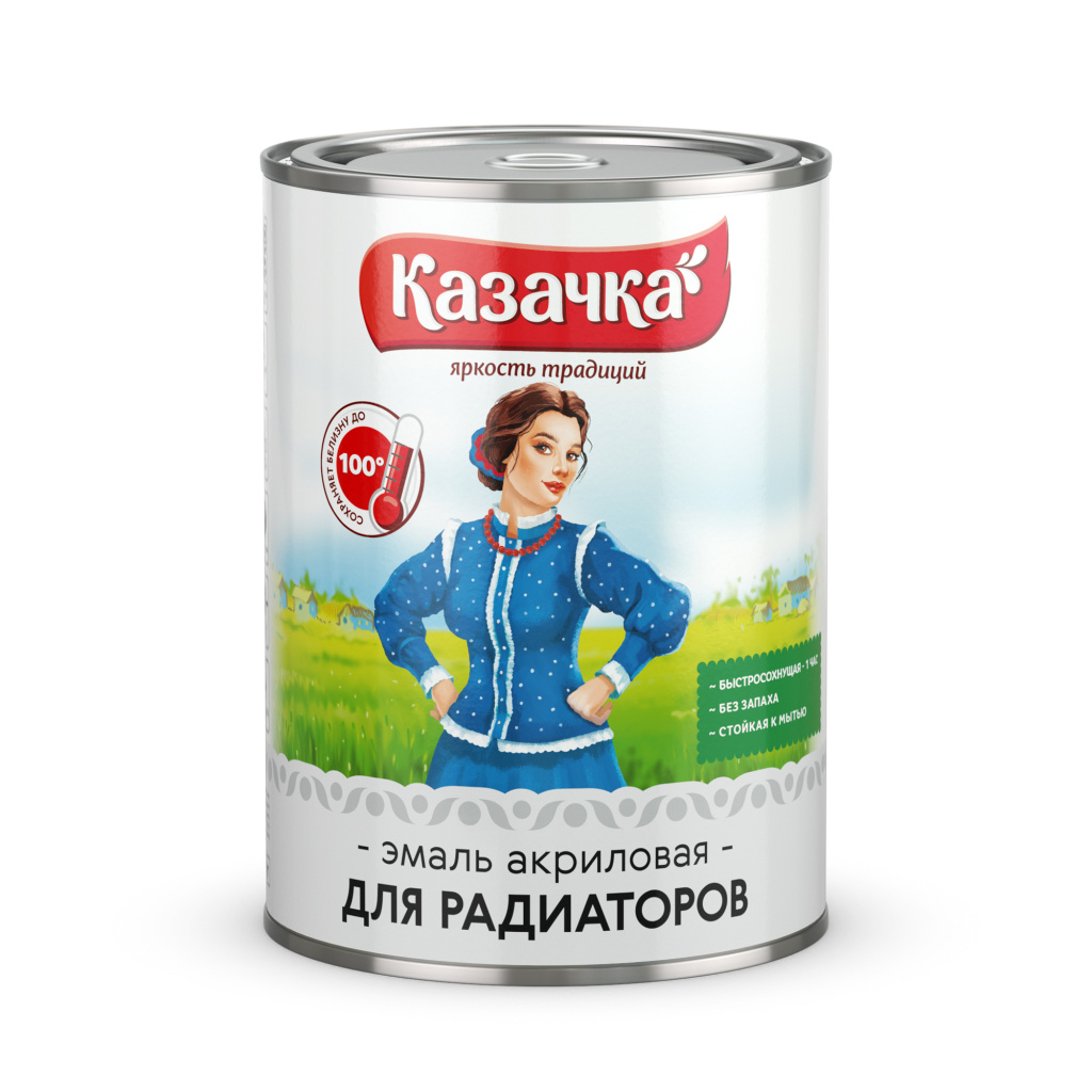 Эмаль акриловая для радиаторов КАЗАЧКА 0,9 кг/14