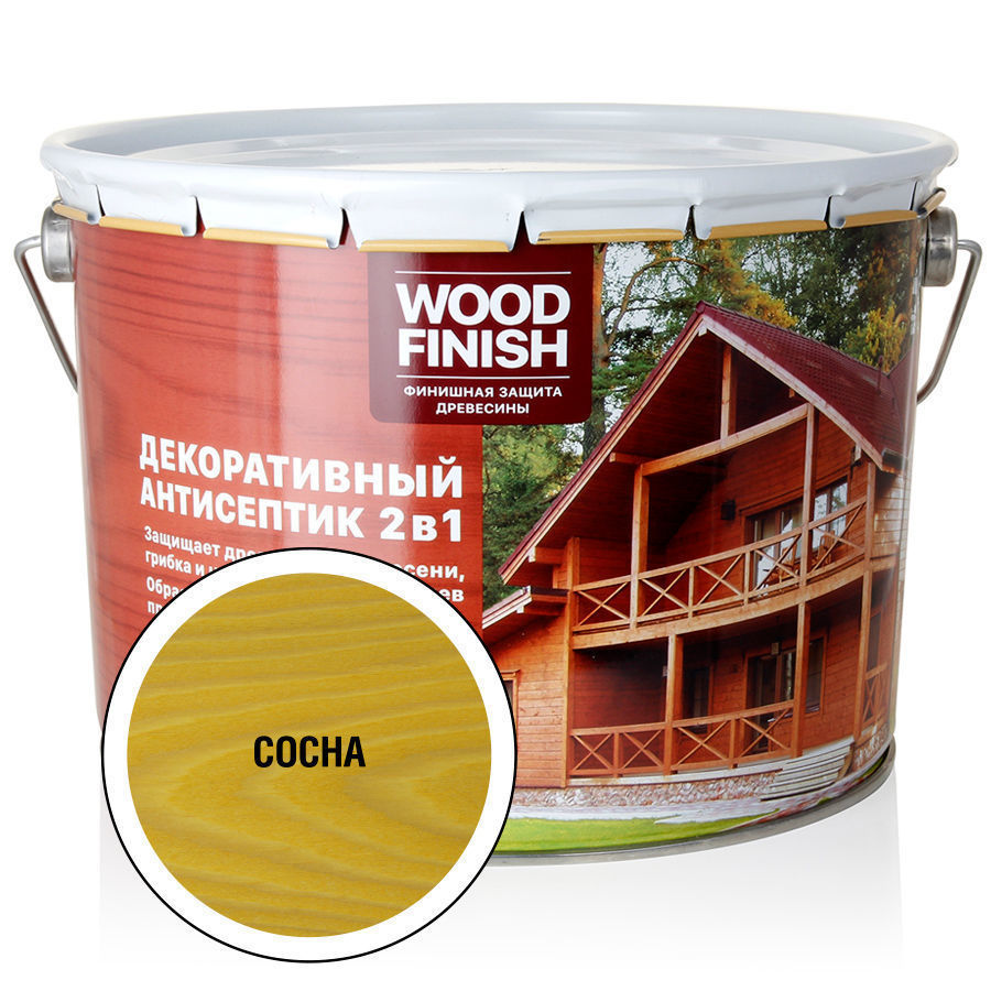 WOOD FINISH декоративный антисептик сосна 9л