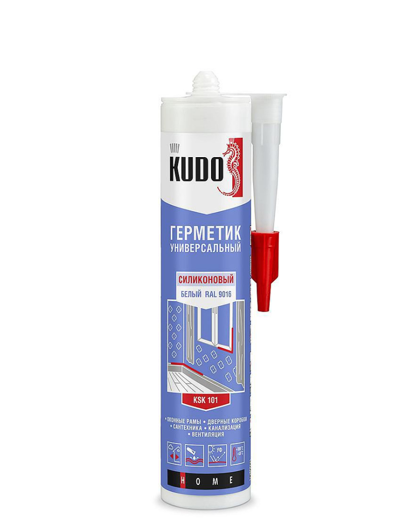 Герметик KUDO KSK-101 силик/ универ/белый 280ml\12 KUSSIL280U-1