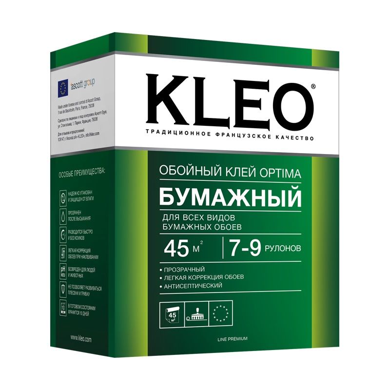 KLEO OPTIMA 7-9, Клей для любых бумажных обоев,сыпучий