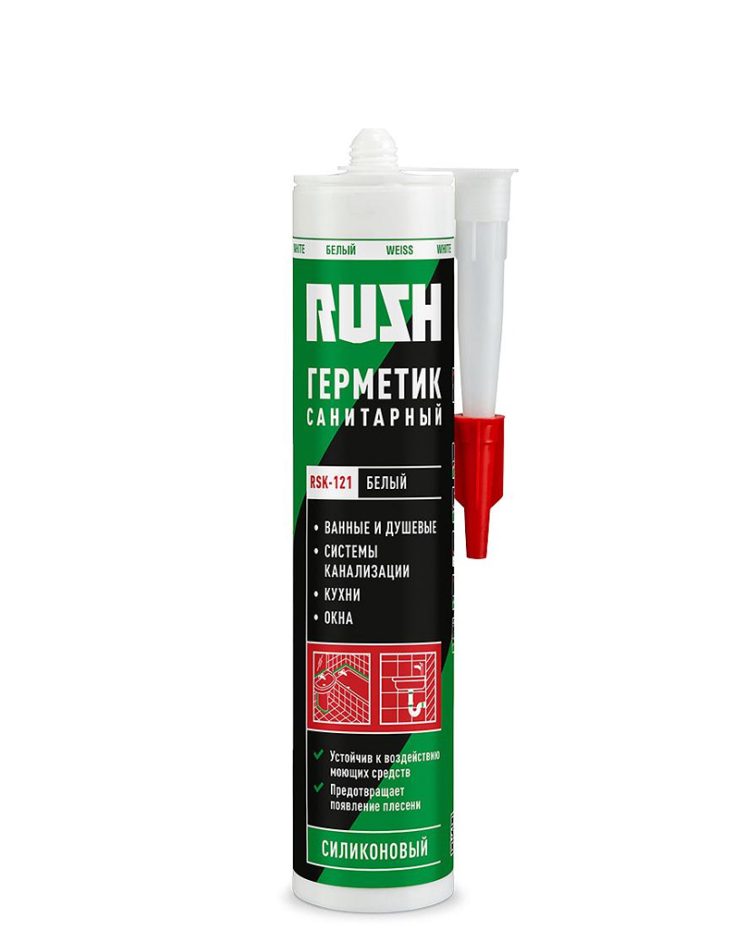 Герметик RUSH RSK-121 силик санитарный белый 240ml\12