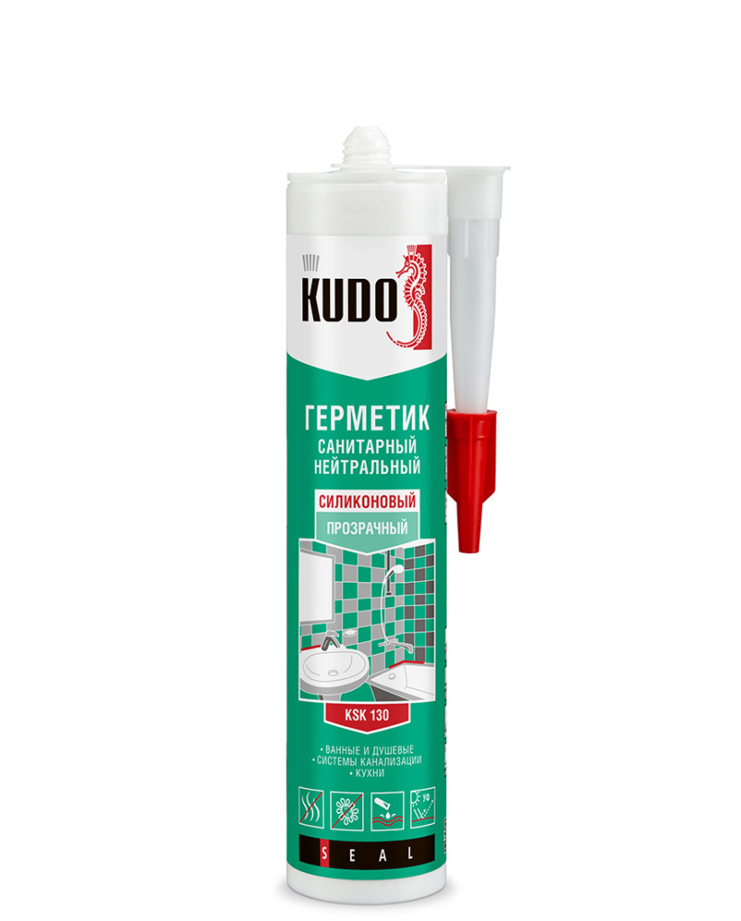 Герметик KUDO нейтральный санитарный прозрачный 280ml\12 KUSSIL280NS-0 !!!