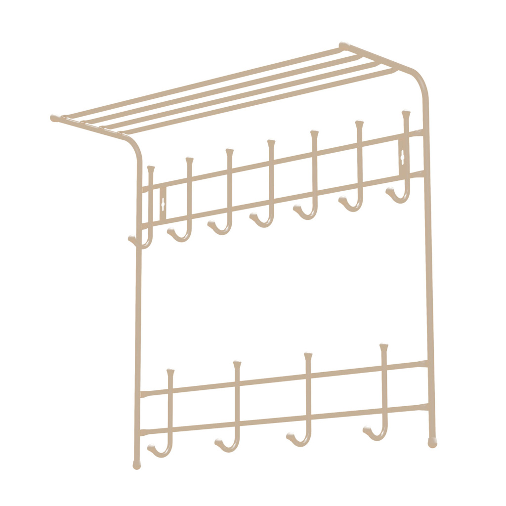 Вешалка  2-х  ярусн  с полкой  ВПТ11 бежев металлик/5