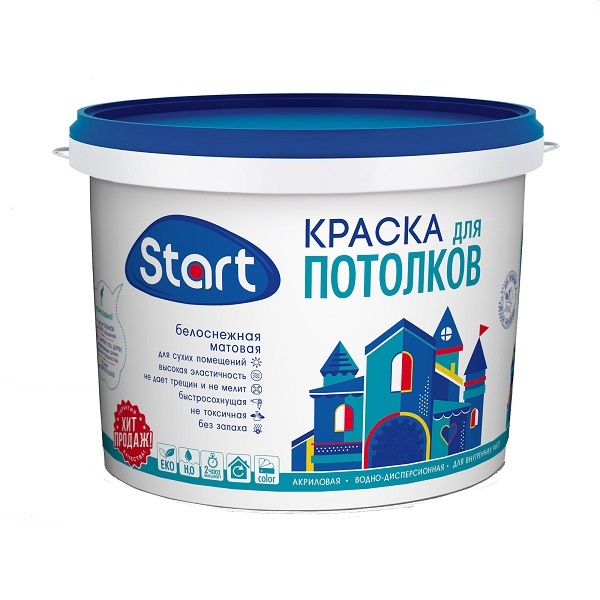 Краска для ПОТОЛКОВ белоснежная 