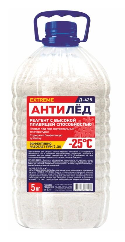 Антигололёдный реагент Extreme ECO -35С  Д-425  5 кг/пэт.бут