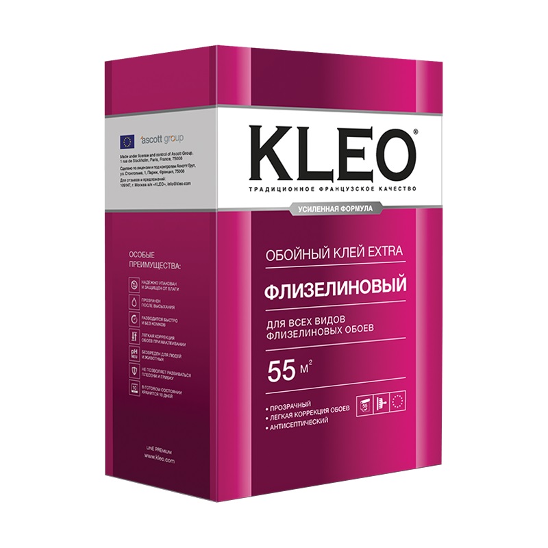 KLEO EXTRA 55, Клей для флизелиновых обоев,сыпучий