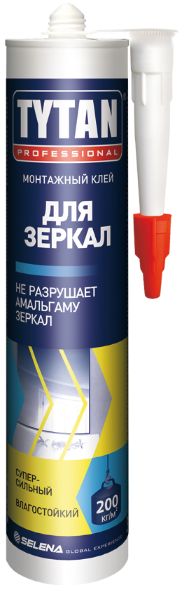 Клей монтажн Tytan Profe  для зеркал бежевый 310гр /12