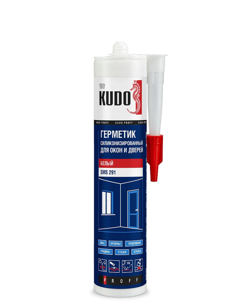 Герметик KUDO SMS-291 cиликонизированный для окон и дверей  белый 280ml\12
