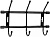 Вешалка настенная  3  крючка ВН3 черная (284*188)/5шт