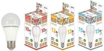 Лампа НародНЛ-LED-A60 5Вт(40Вт)-3000К-Е27/10/100