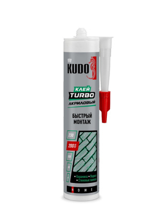 Клей KUDO HOME Turbo для быстрого монтажа, на акриловой основе, белый, 280 мл/12  KBK-331